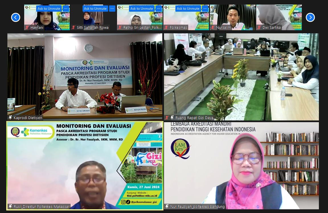 Monitoring dan Evaluasi Pasca Akreditasi Prodi Pendidikan Profesi Dietisien di Poltekkes Kemenkes Makassar